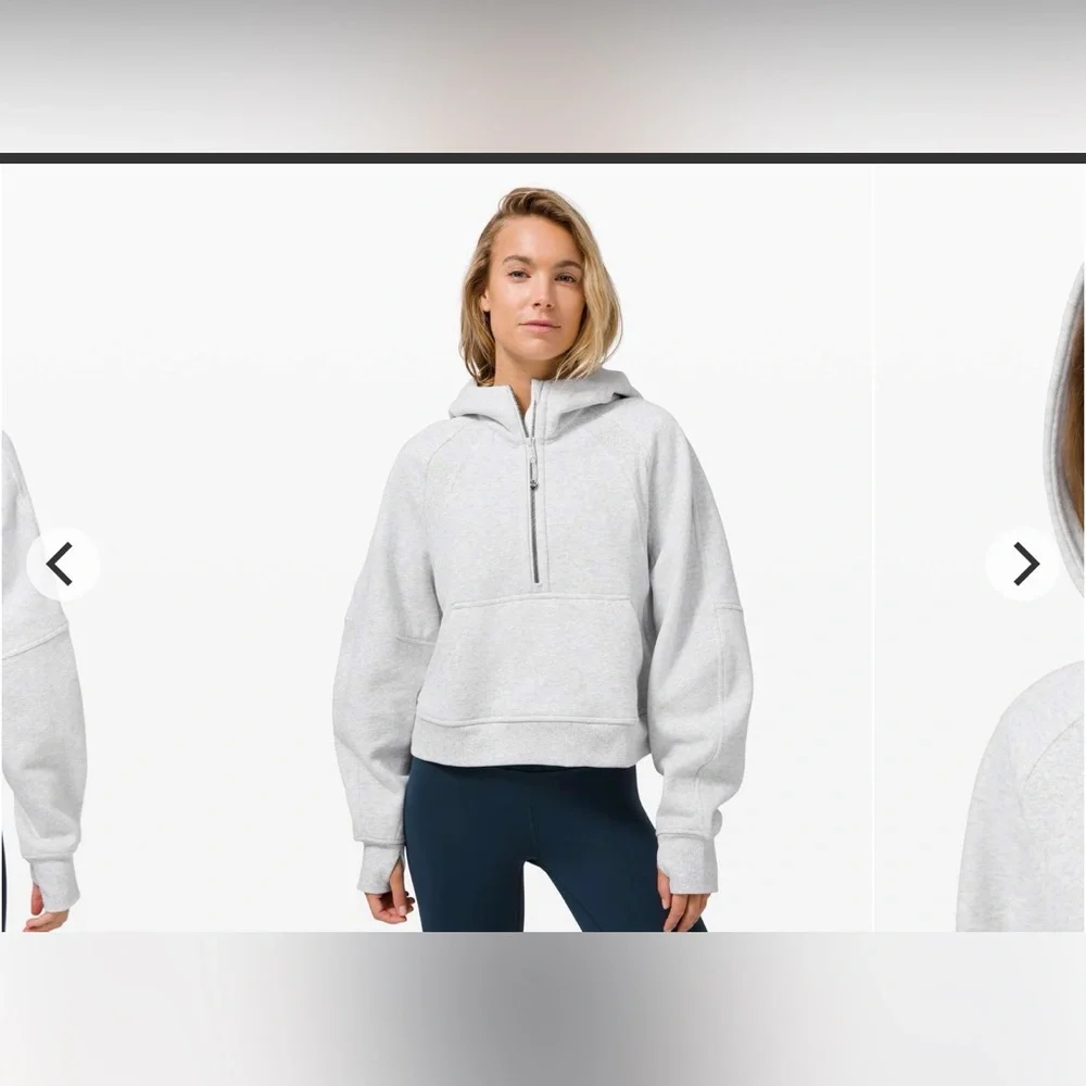 Lululemon Scuba Oversized 1/2 Zip Hoodie in Heathered Core Ultra Light Grey - Picture 1 of 9